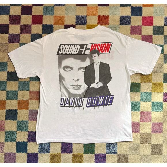 RARE! VTG 90s David Bowie Sound + Vision Tour Concert Single StitchBand Tee 1990 - Picture 2 of 5